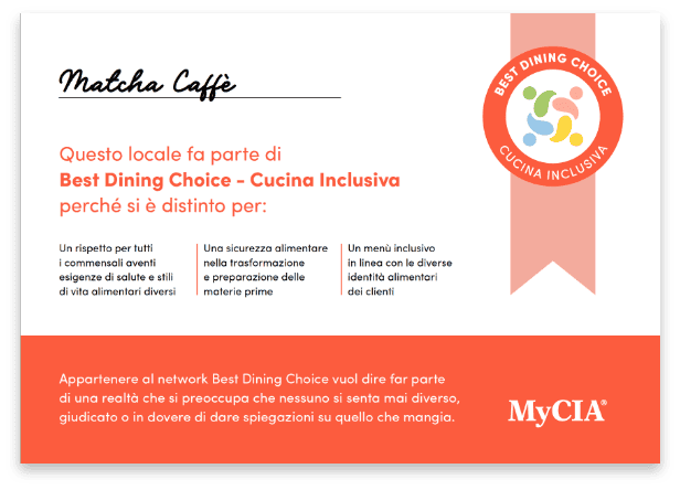 ottieni il certificato best dining choice